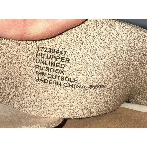 Torrid Platform Wedge Sandal Studded Faux Wood Crisscross Bone Beige Boho 8 WW - Picture 14 of 14